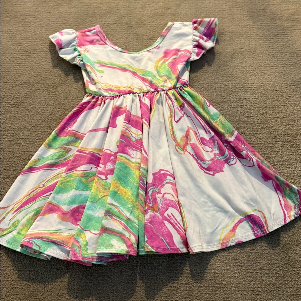 ⭐️3 for $25⭐️ Dot Dot Smile Swirl Dress in Pink, Green, and White